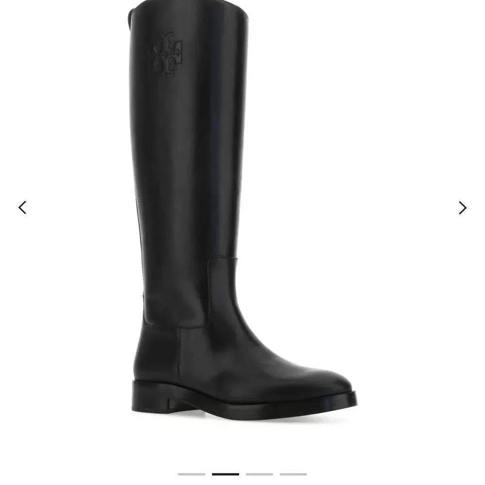 Tory Burch Black Over-The-Knee Leather Riding Boots